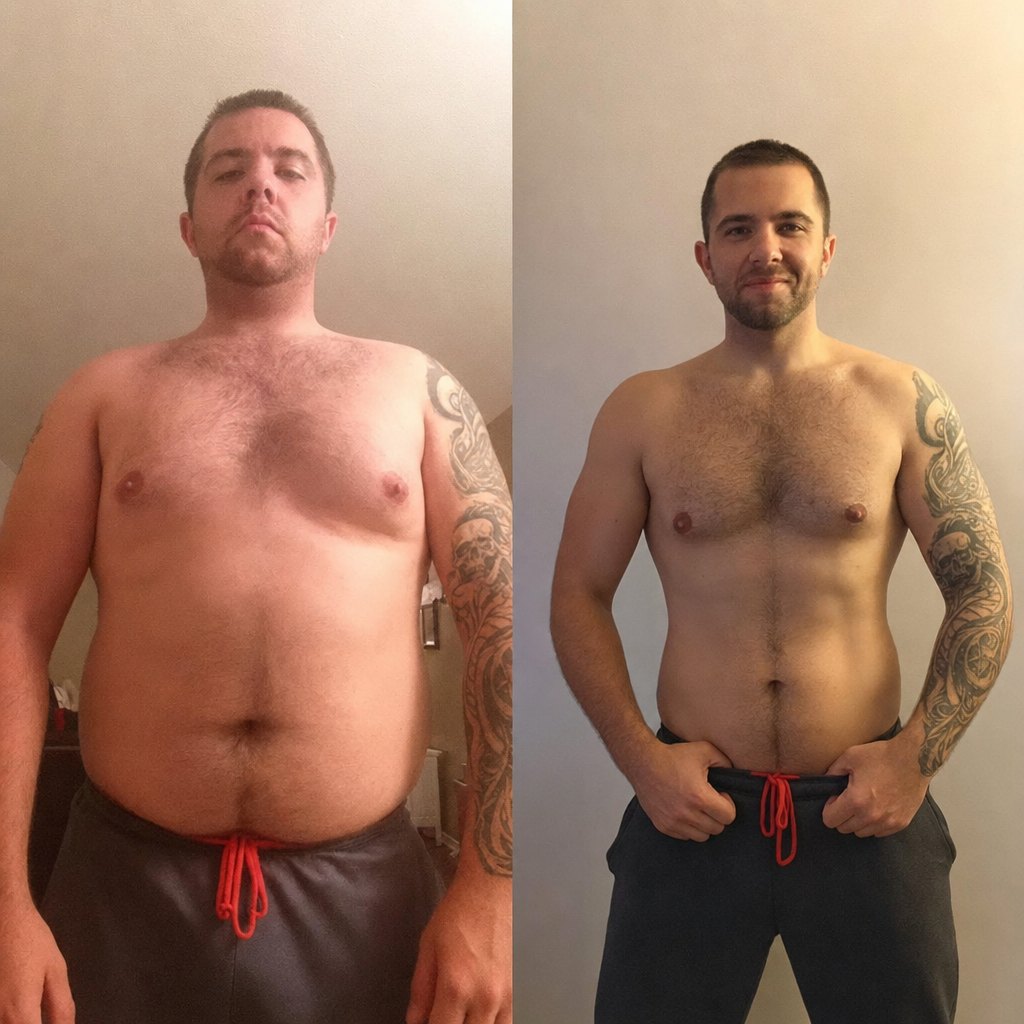 Robbie before and after