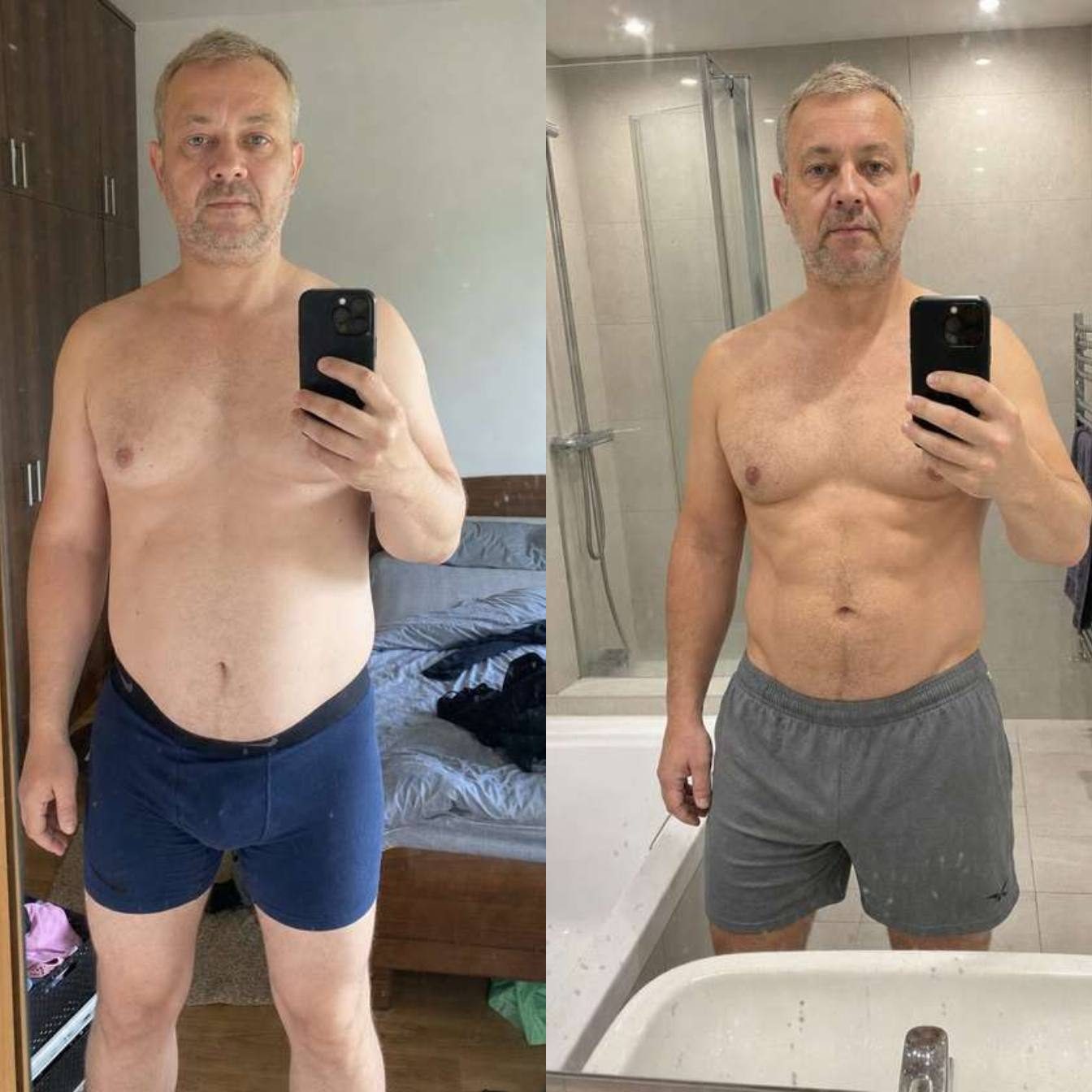 Tomasz before and after