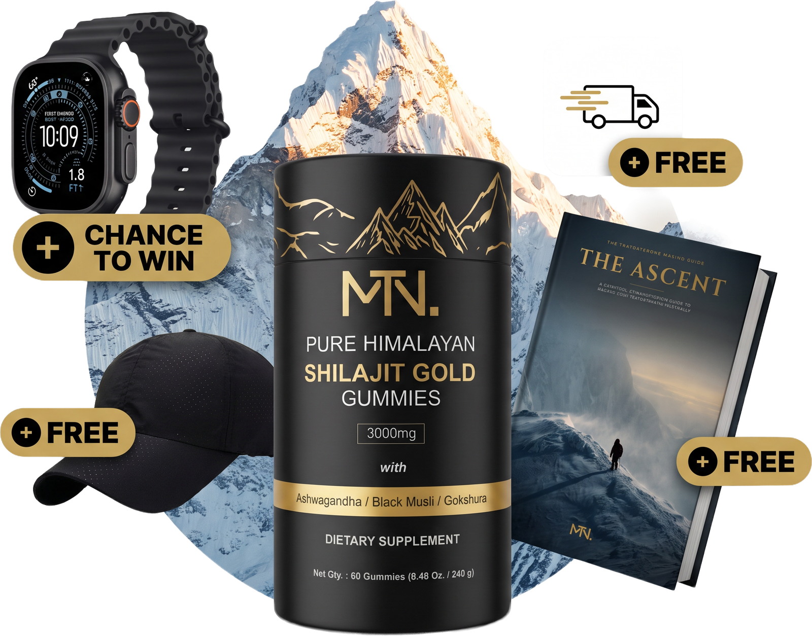 The Summit Kit - three tubs, training cap, Apple Watch, The Ascent e-guide and free tracked shipping